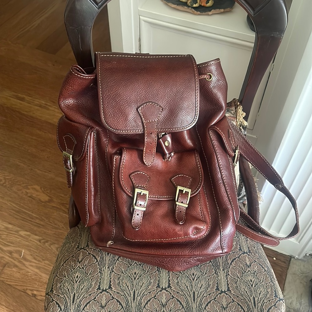Real leather backpack made in Italy